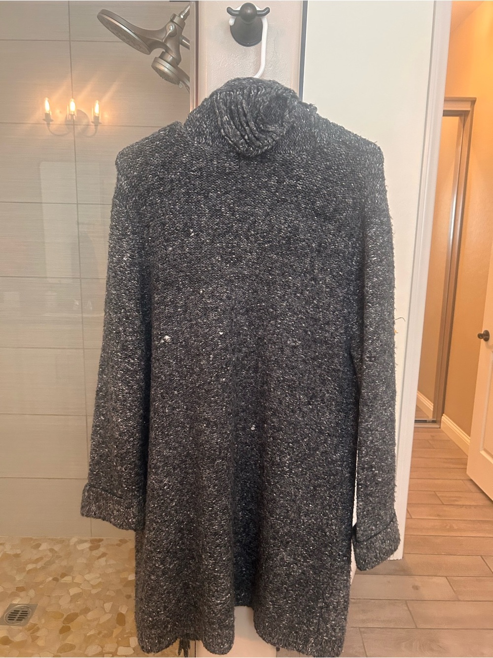 Ruby Rd. Dark Charcoal Gray Cardigan